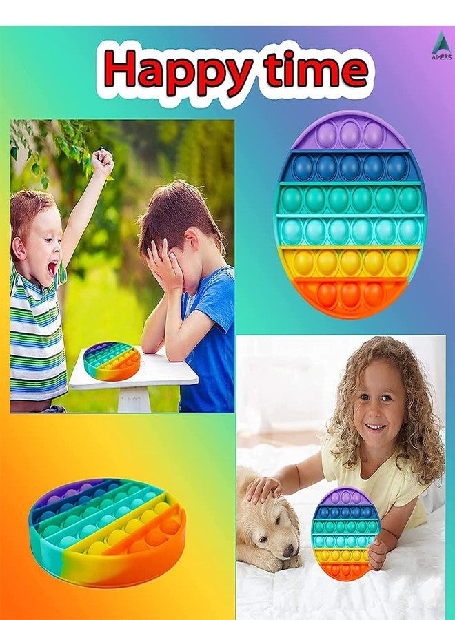 AIMERS Pop Fidget Toys Pack Sensory Toy Push Popping Bubble Fidget Toys for Adults Kids, Stress Toys Autism Toys Special Needs ADHD Anxiety Toys (2 Pack) (2 Pack Rainbow Round) - Image 5